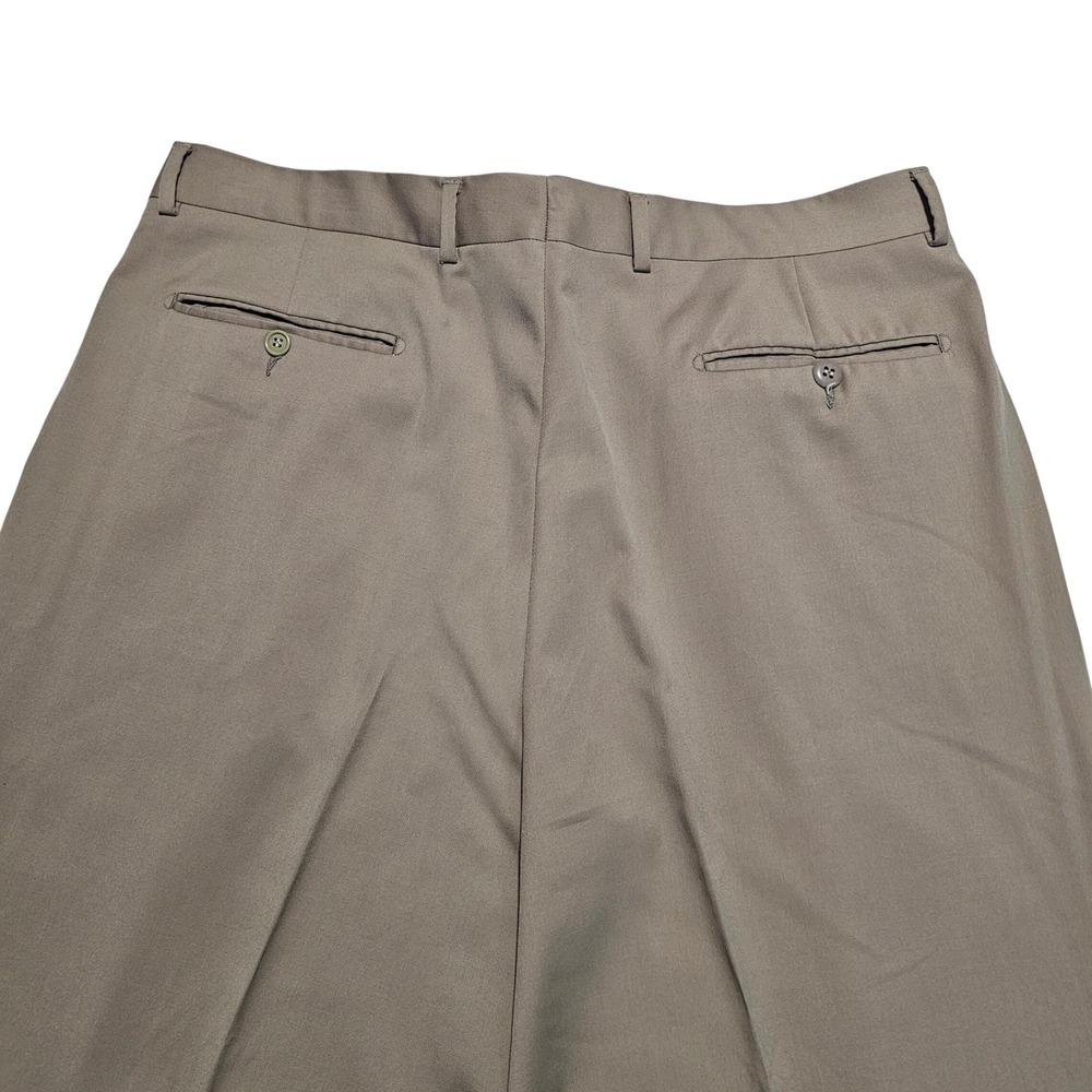Metropolitan View Bloomingdales Mens 38x27 Wool Pleated Cuffed Dress Pants Italy - Picture 5 of 12